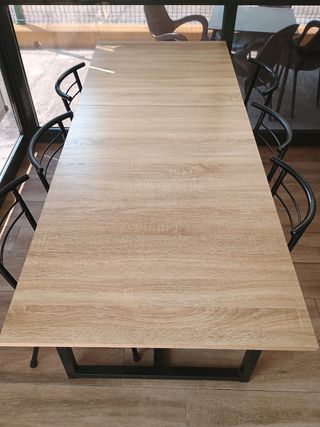 Mesa de comedor extensible madera y metal