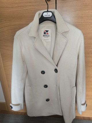 Batela Chaquetón Doble Botonadura Beige Talla 40