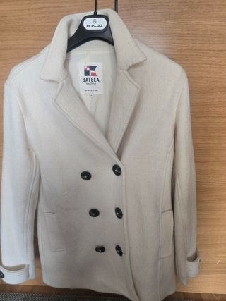 Batela Chaquetón Doble Botonadura Beige Talla 40
