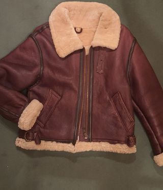 Cazadora Piel Estilo Piloto Marrón