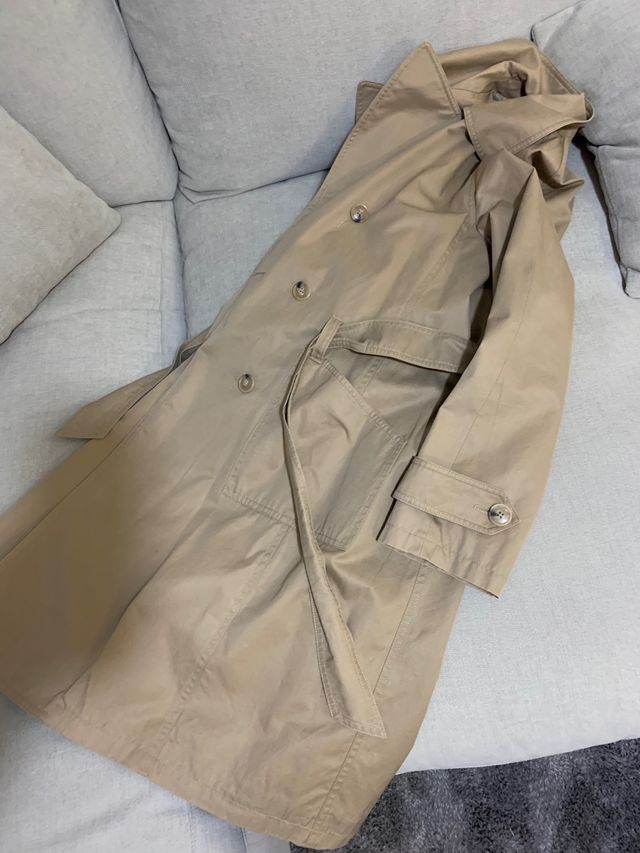 Gabardina Massimo Dutti Beige Talla S mujer