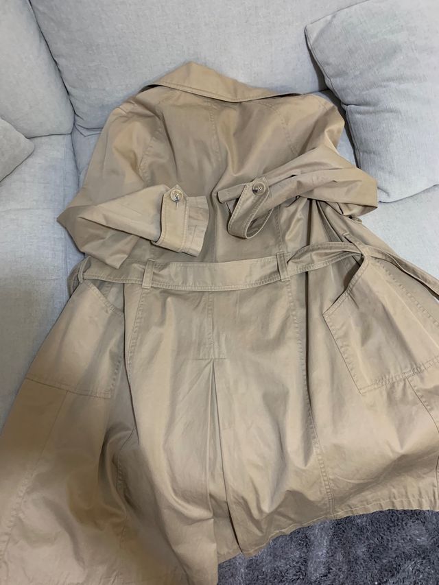 Gabardina Massimo Dutti Beige Talla S mujer