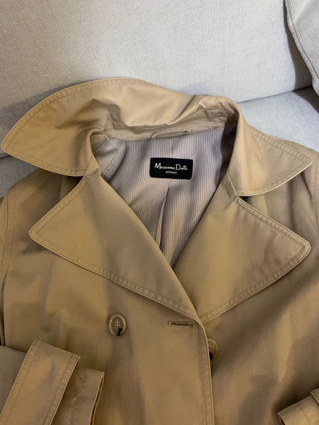 Gabardina Massimo Dutti Beige Talla S mujer