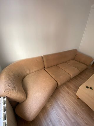 Divano in tessuto a 4 posti beige/marrone