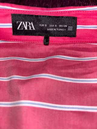 Camisa Zara Rayas Rosas y Blancas