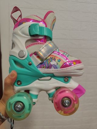 Patines 4 ruedas niña unicornio arcoíris