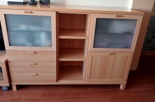 Aparador madera y cristal 1.60m