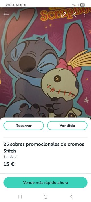 50 Sobres Cromos Stitch Disney Panini