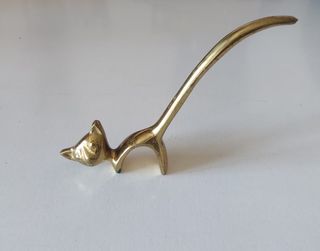 ANTIGUO PORTA ANILLOS GATO DE BRONCE 