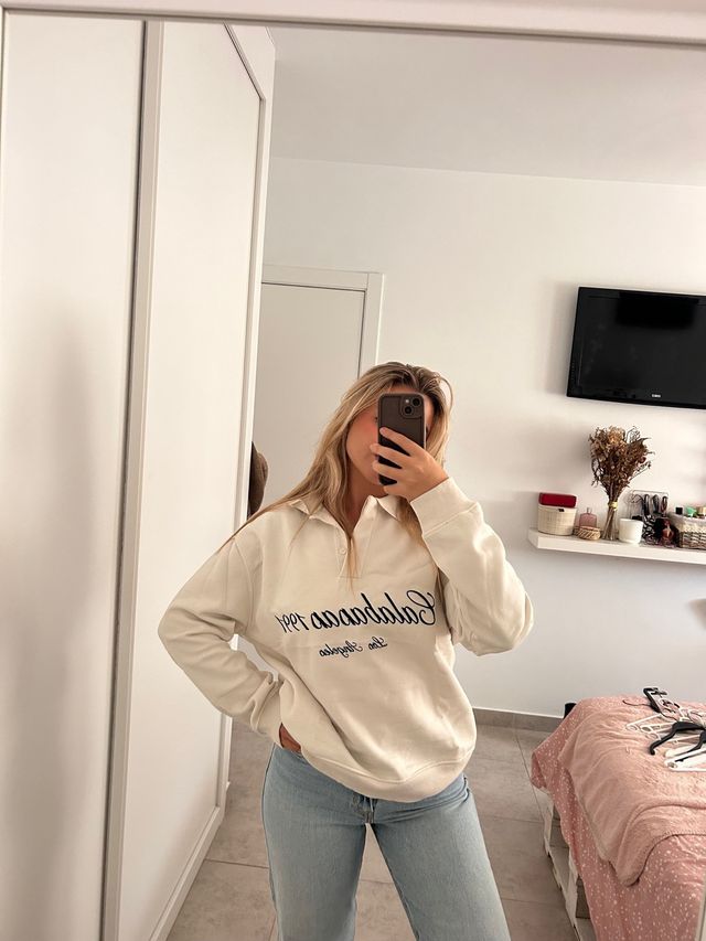 Sudadera Zara Beige Talla M