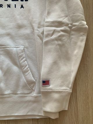Sudadera Hollister capucha logo blanca (T. S)