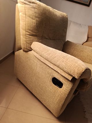Sillón relax tela beige