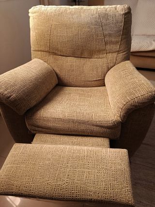 Sillón relax tela beige