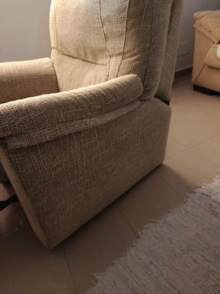 Sillón relax tela beige