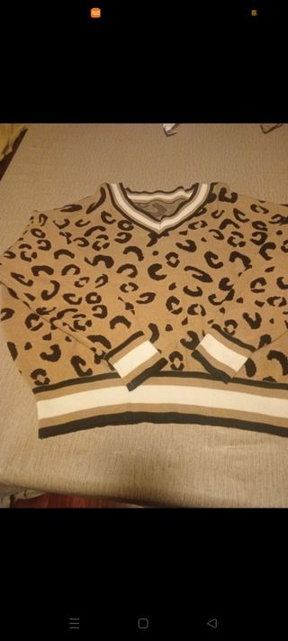 Maglione donna stampa leopardata taglia unica