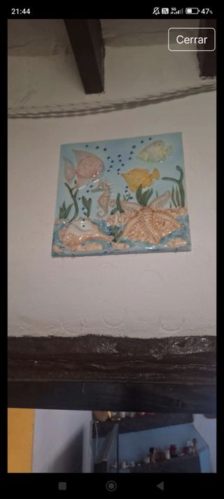 Losa decorativa de cerámica marina