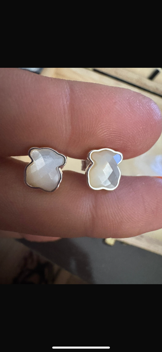Pendientes Plata S925 Oso Blanco