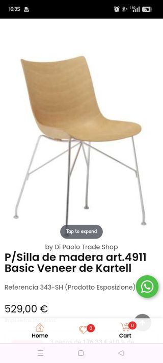 Sedia Kartell in legno