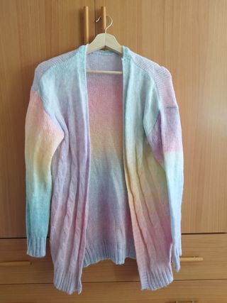 Chaqueta de lana multicolor talla única
