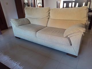 Sofá de 3 plazas beige 200 cm