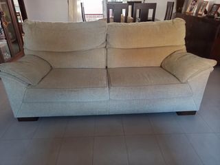 Sofá de 3 plazas beige 200 cm