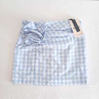 Falda mini Mango cuadros vichy azul