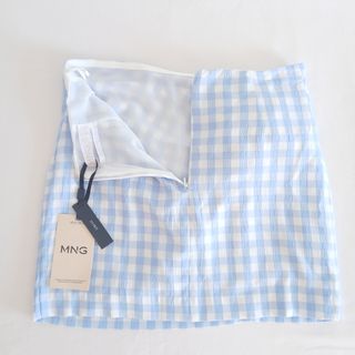 Falda mini Mango cuadros vichy azul