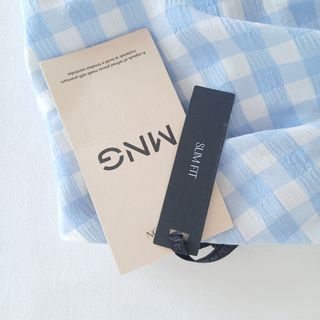 Falda mini Mango cuadros vichy azul