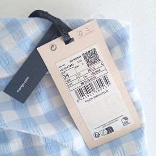 Falda mini Mango cuadros vichy azul