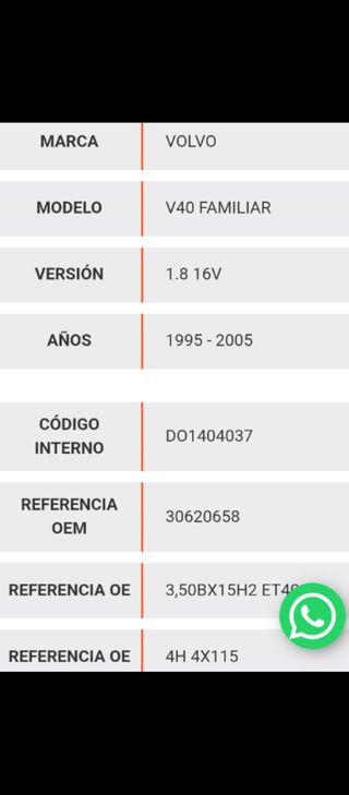Rueda de repuesto Volvo
