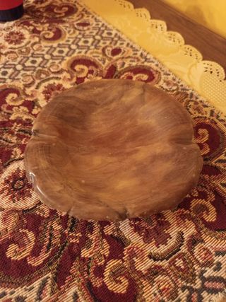 Posacenere vintage in alabastro marrone