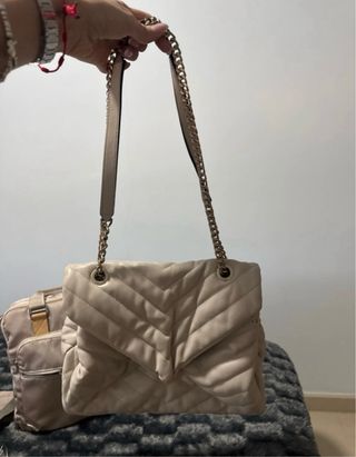 Lote 4 Bolsos Beige y Plateado