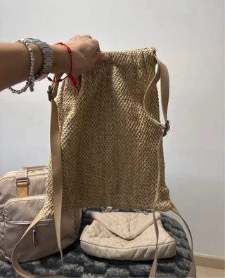 Lote 4 Bolsos Beige y Plateado