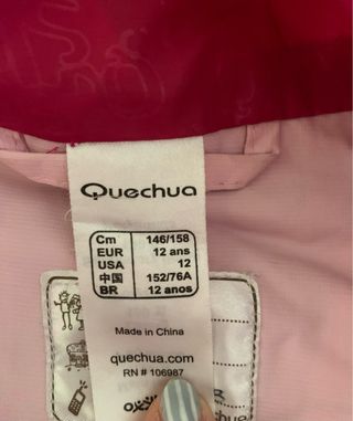 Chaqueta niña Quechua rosa fina 