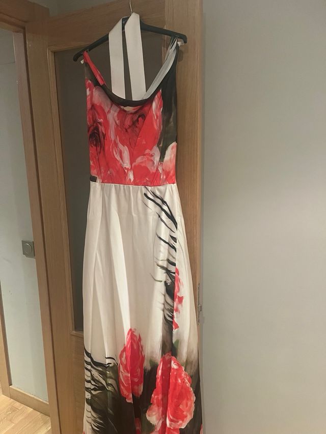 Vestido largo evento floral