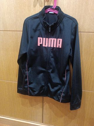 Chaqueta Puma Negra con Detalles Rosas