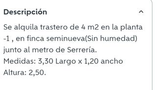 Alquiler Trastero en Camins al Grau, Valencia