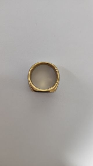 Anello acciaio inox dorato, EU 54 - USA 6