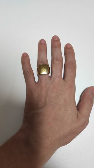 Anello acciaio inox dorato, EU 54 - USA 6