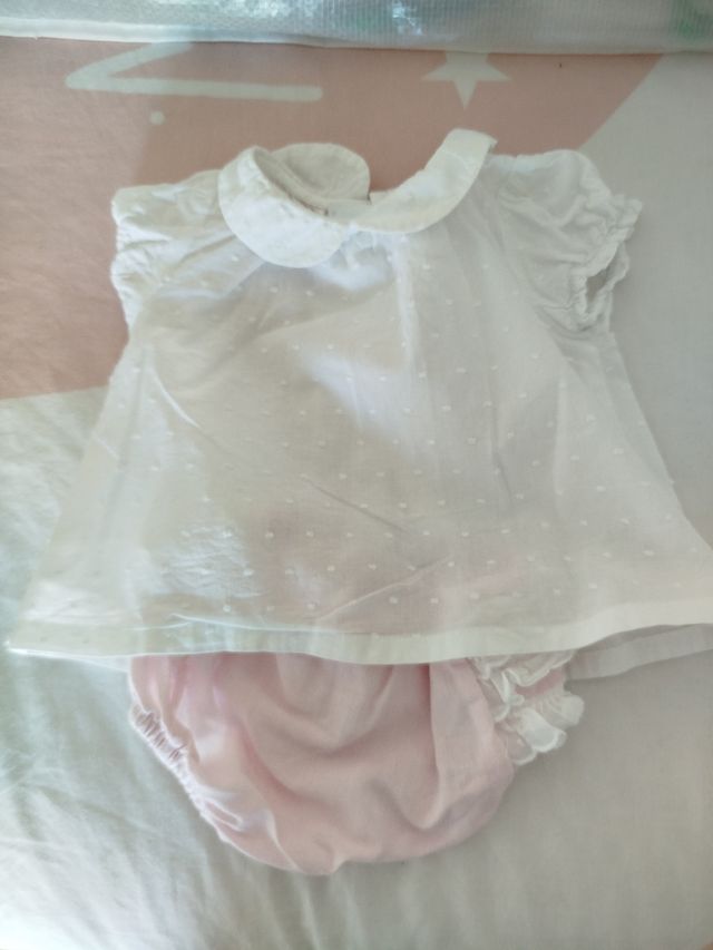 Conjunto Ropa Bebé Blanco y Rosa