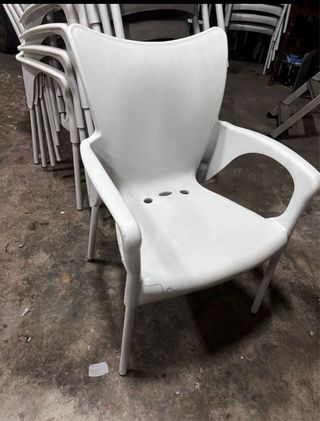 Sedie da esterno in plastica bianca