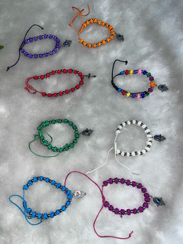 Lote 8 Pulseras de la suerte Hamsa