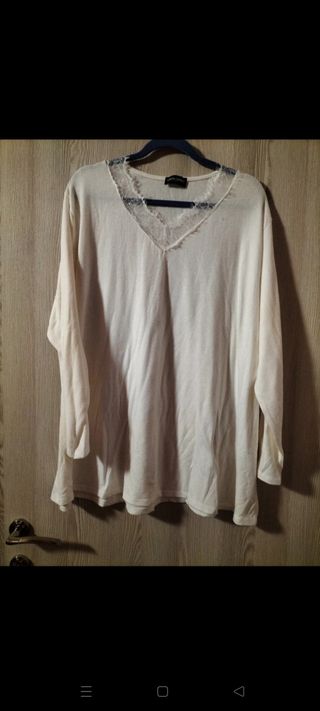 Maglia morbidissima bianca misto lana e viscosa