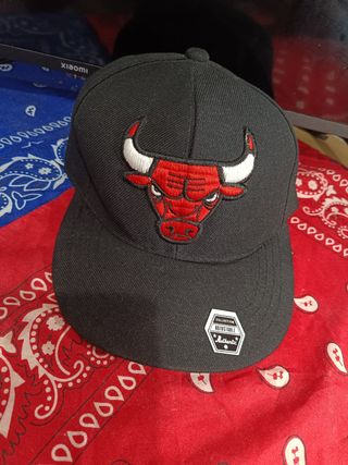 Gorra Nike y Chicago Bulls Negra Roja Ajustable
