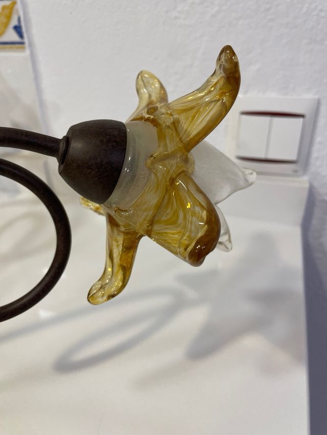 Lámpara de techo vintage metal y cristal