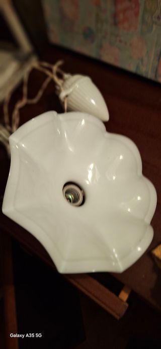 Lampadario vintage vetro e metallo