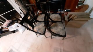Mesa de comedor de cristal y piedra