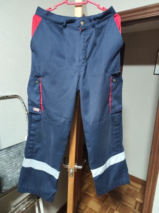 Pantalón de trabajo azul y rojo