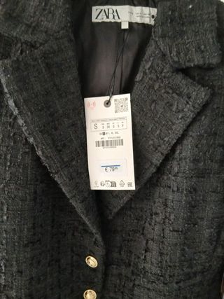 Blazer Zara Talla S Negro Nuevo con Etiqueta
