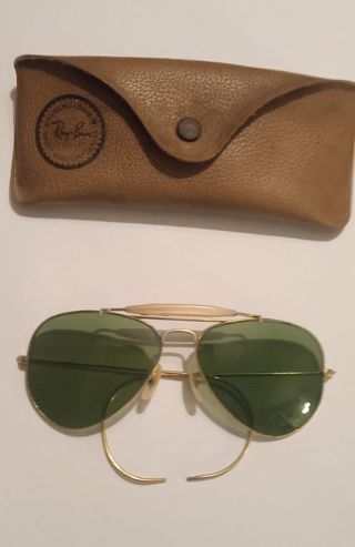 Gafas Ray-Ban antiguas doradas y verdes